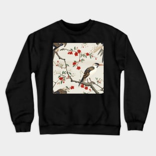 Oriental bird flower tree pattern Crewneck Sweatshirt